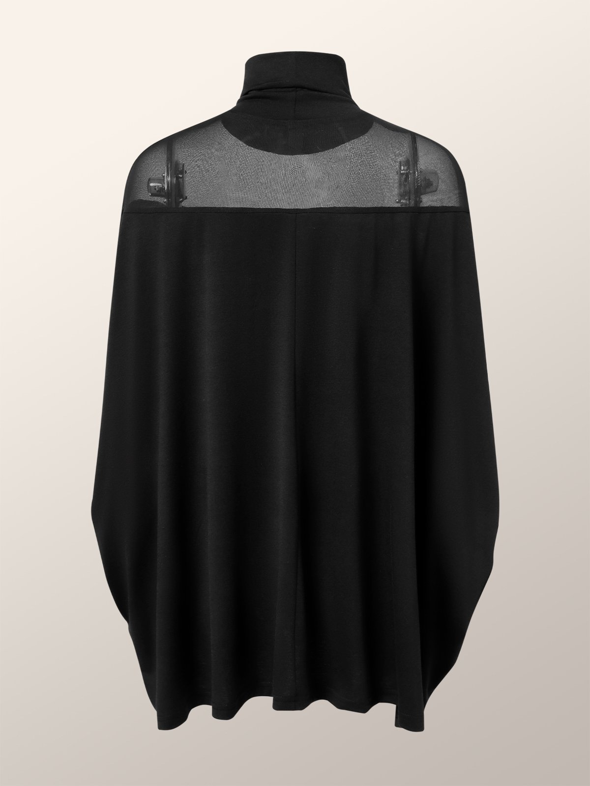 Loose Plain Turtleneck Elegant Blouse