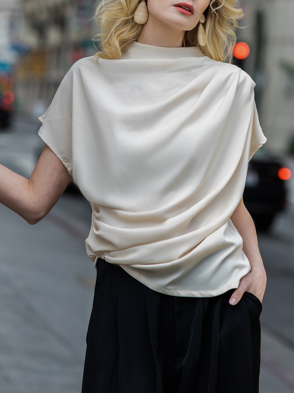 White Daily Plain Simple Short Sleeve Top