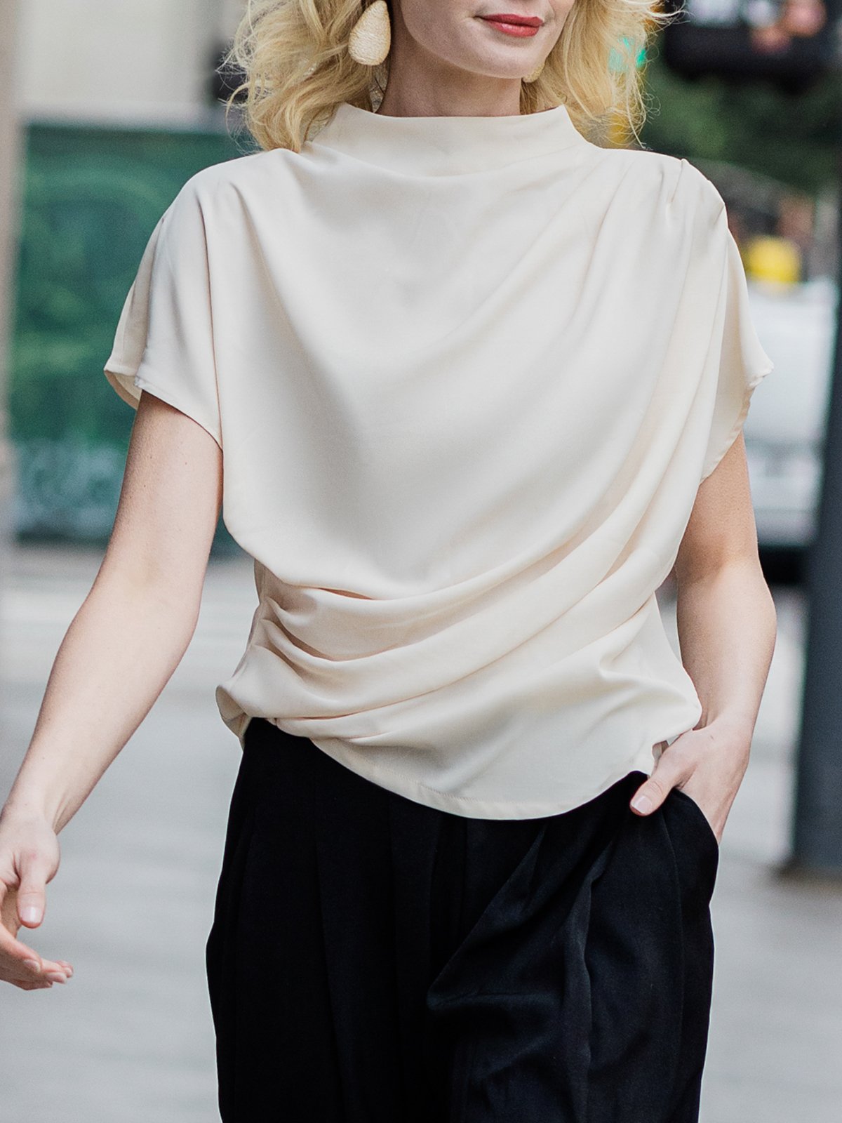 White Daily Plain Simple Short Sleeve Top