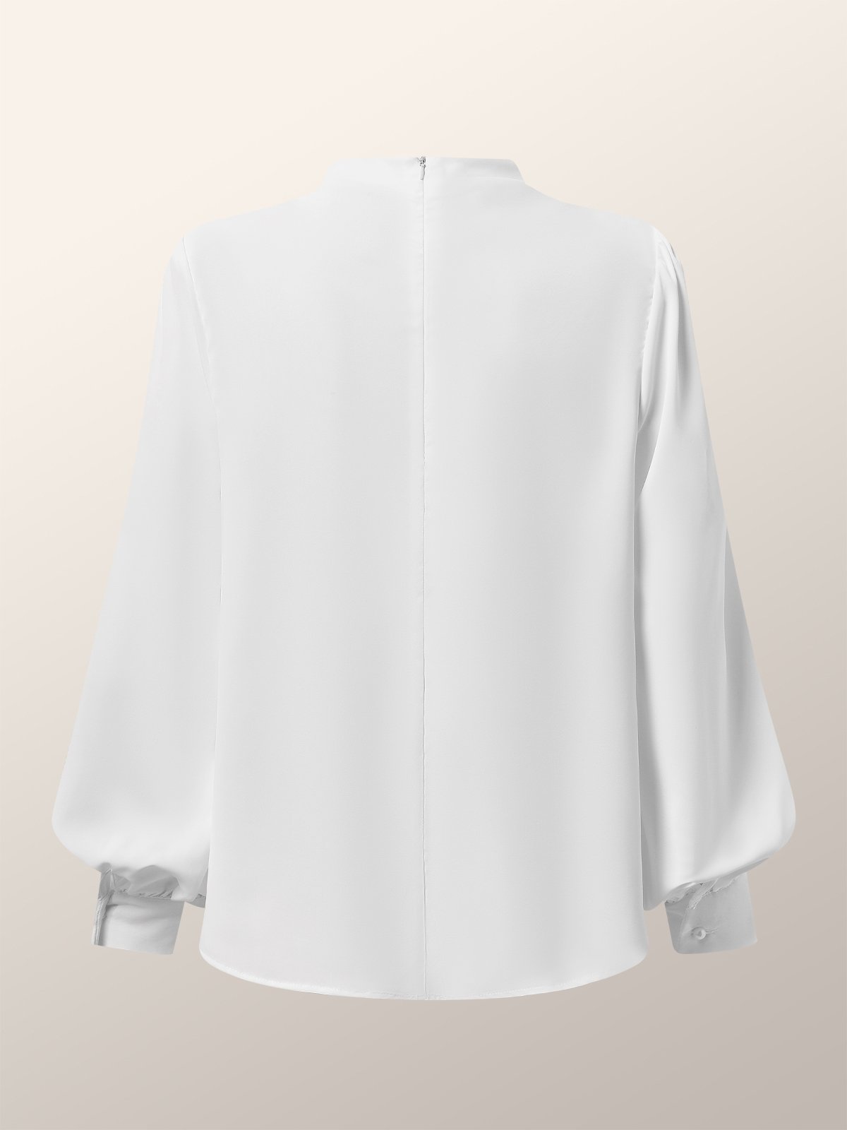 Stand Collar Elegant Plain Regular Fit Blouse
