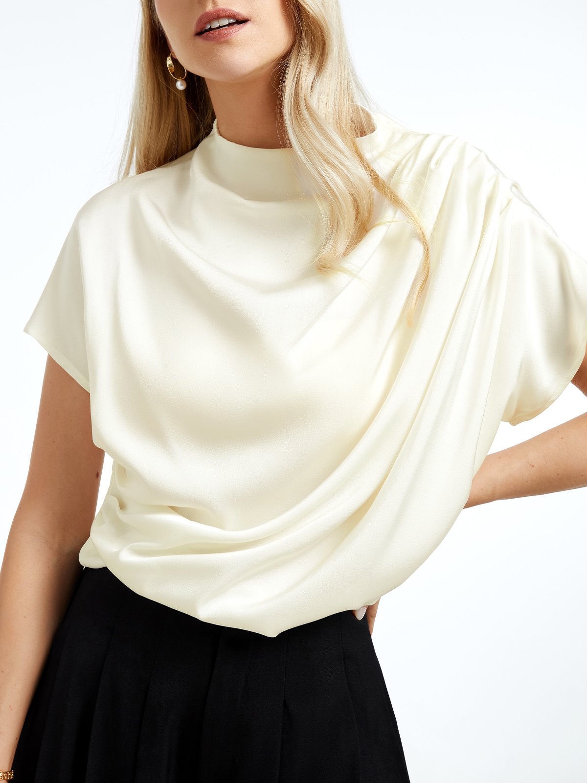 White Daily Plain Simple Short Sleeve Top