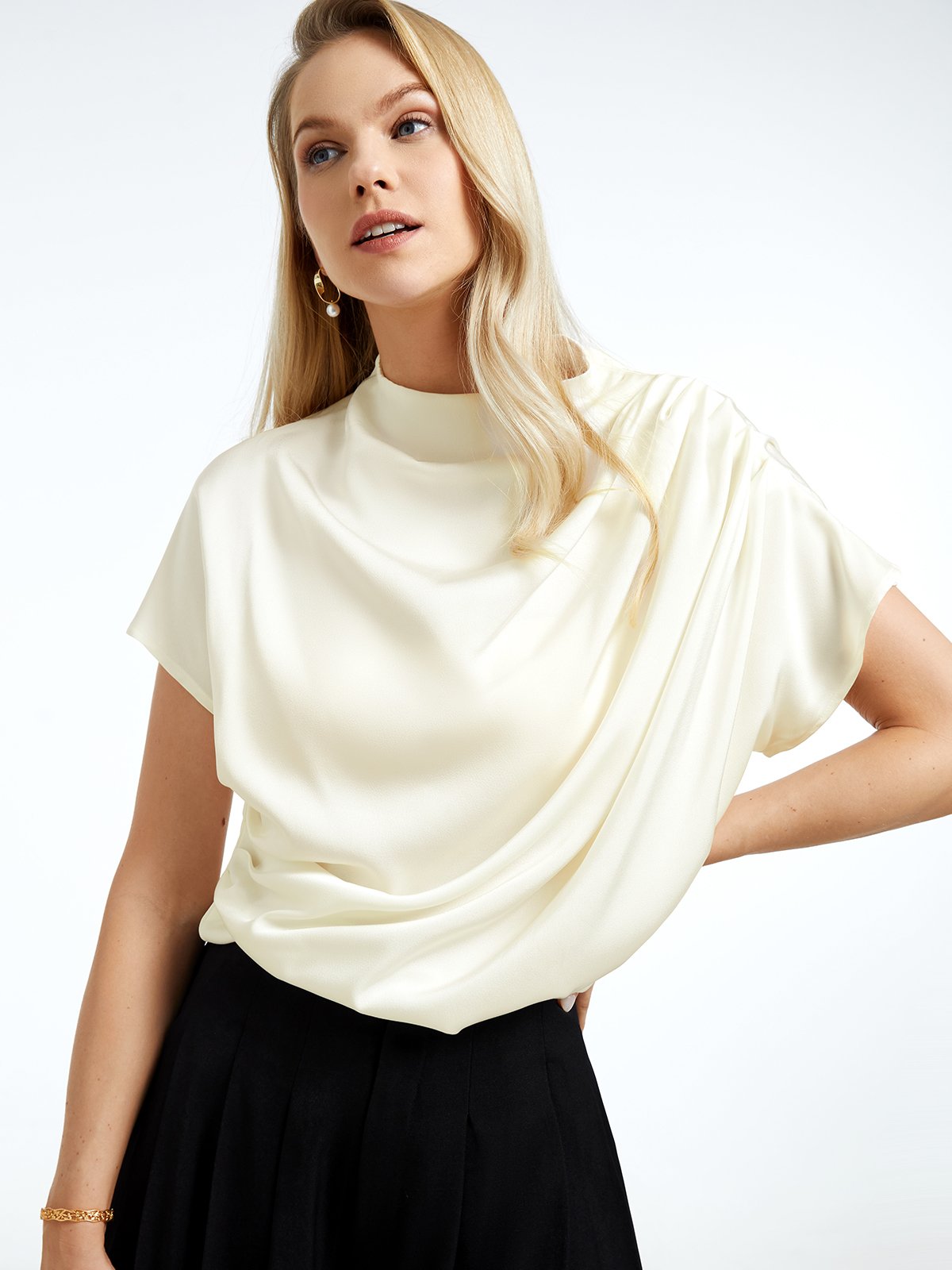 White Daily Plain Simple Short Sleeve Top