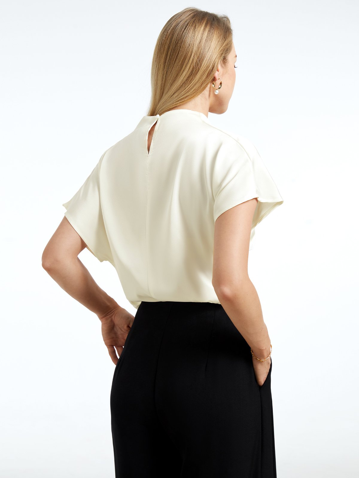 White Daily Plain Simple Short Sleeve Top