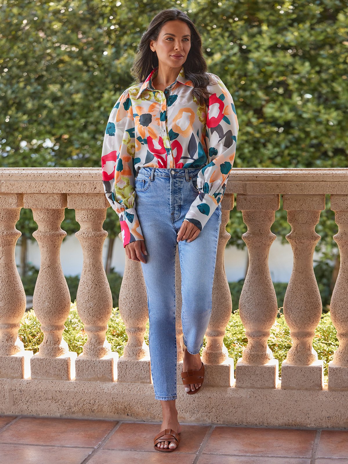 Shirt Collar Elegant Regular Fit Long Sleeve Blouse