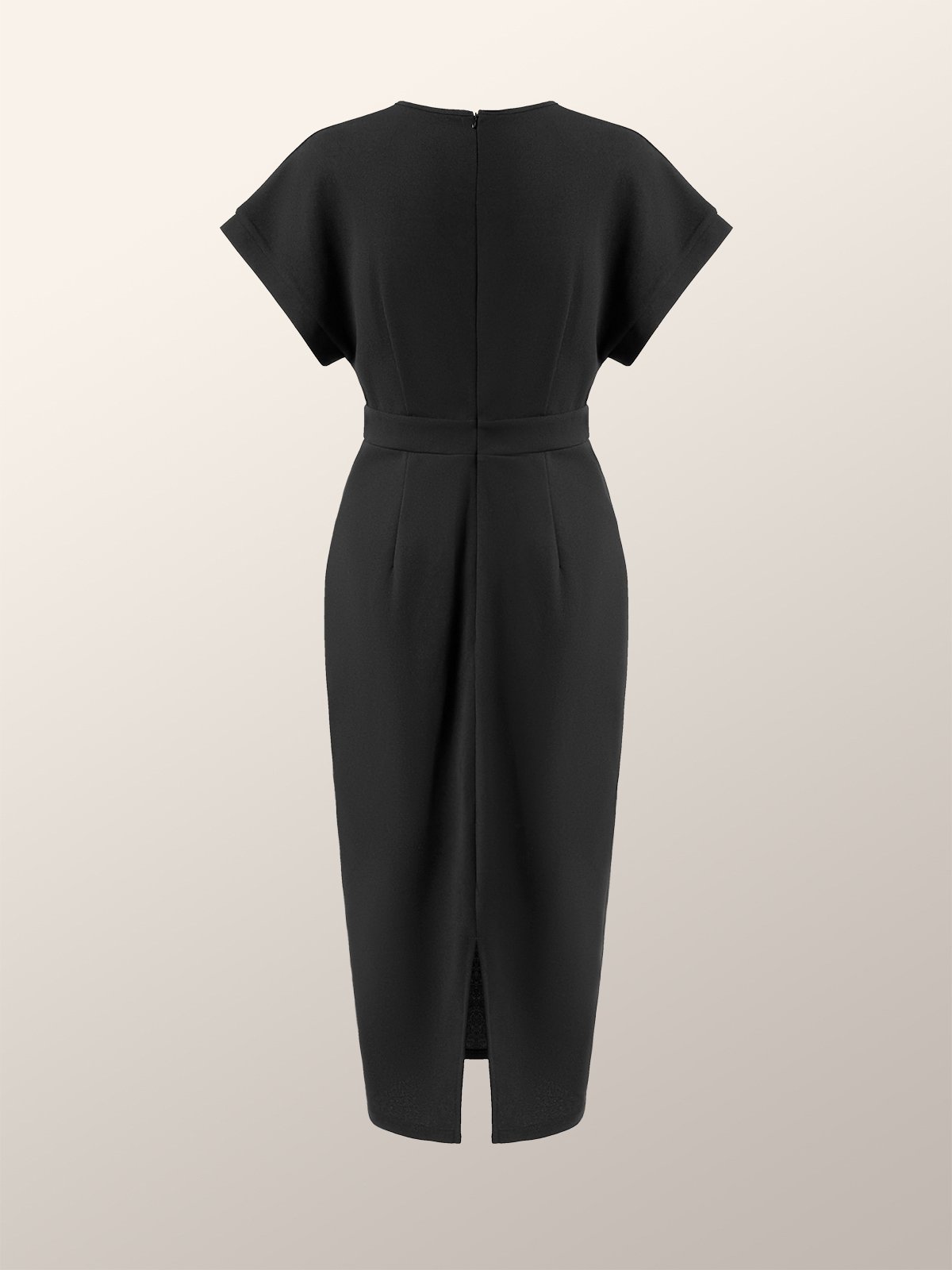 Urban Crew Neck Tight Midi Dress With No Belt