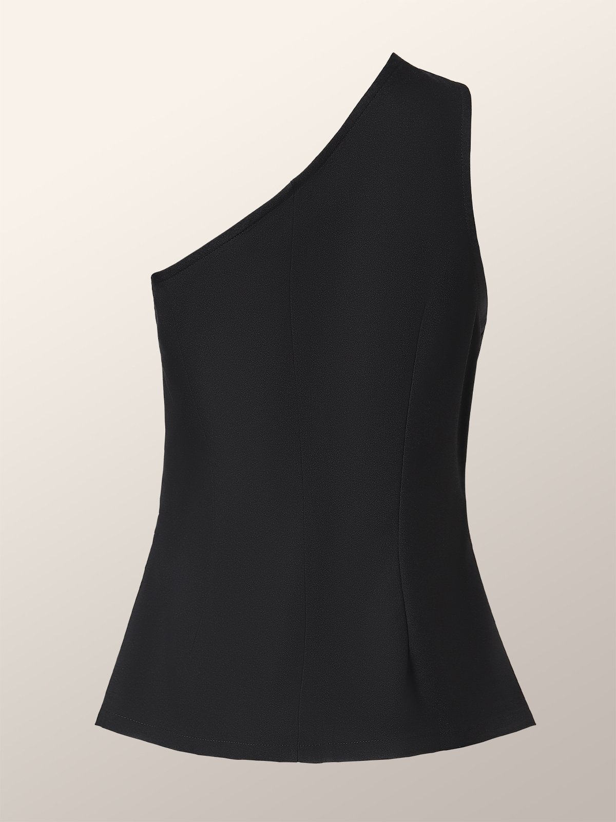 One Shoulder Regular Fit Urban Plain Vest