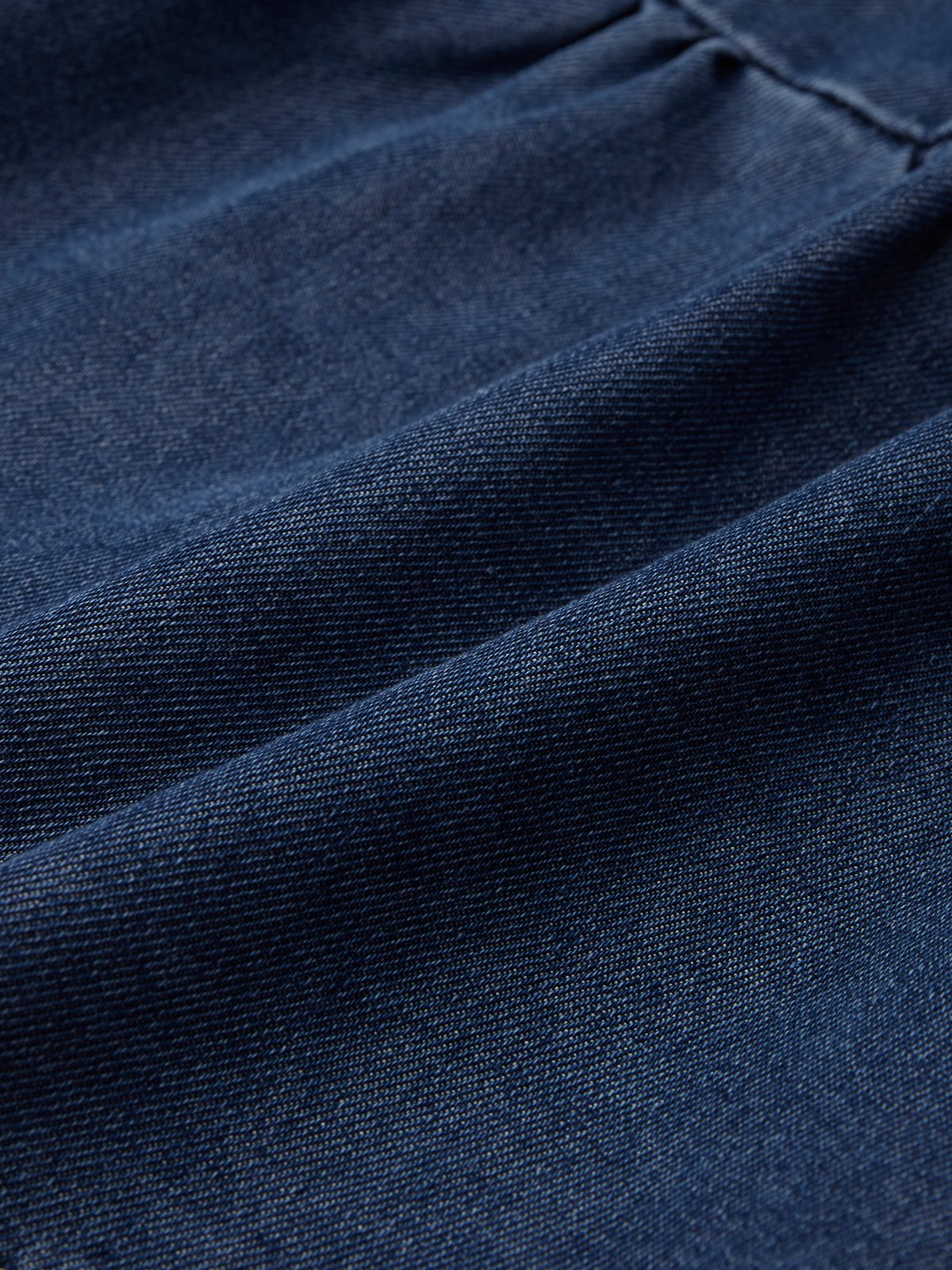 Three Quarter Crew Neck Casual Denim Top