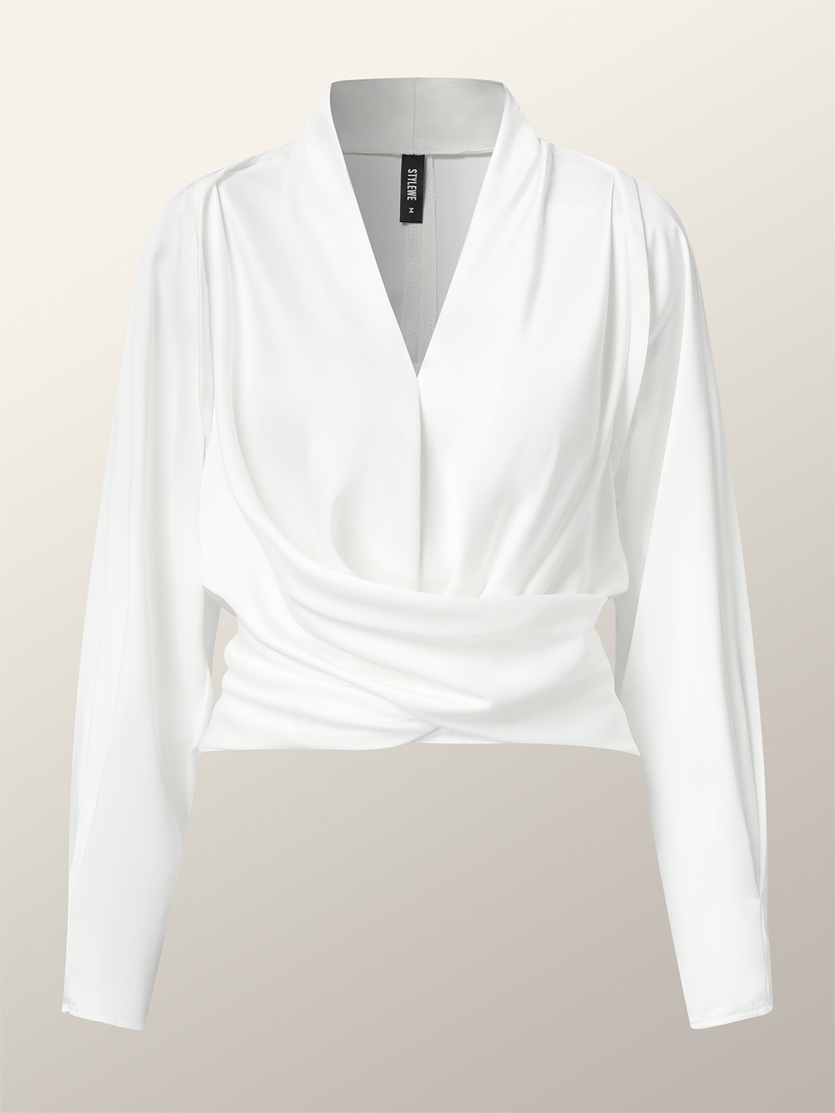 Plain V Neck Regular Fit Elegant Blouse