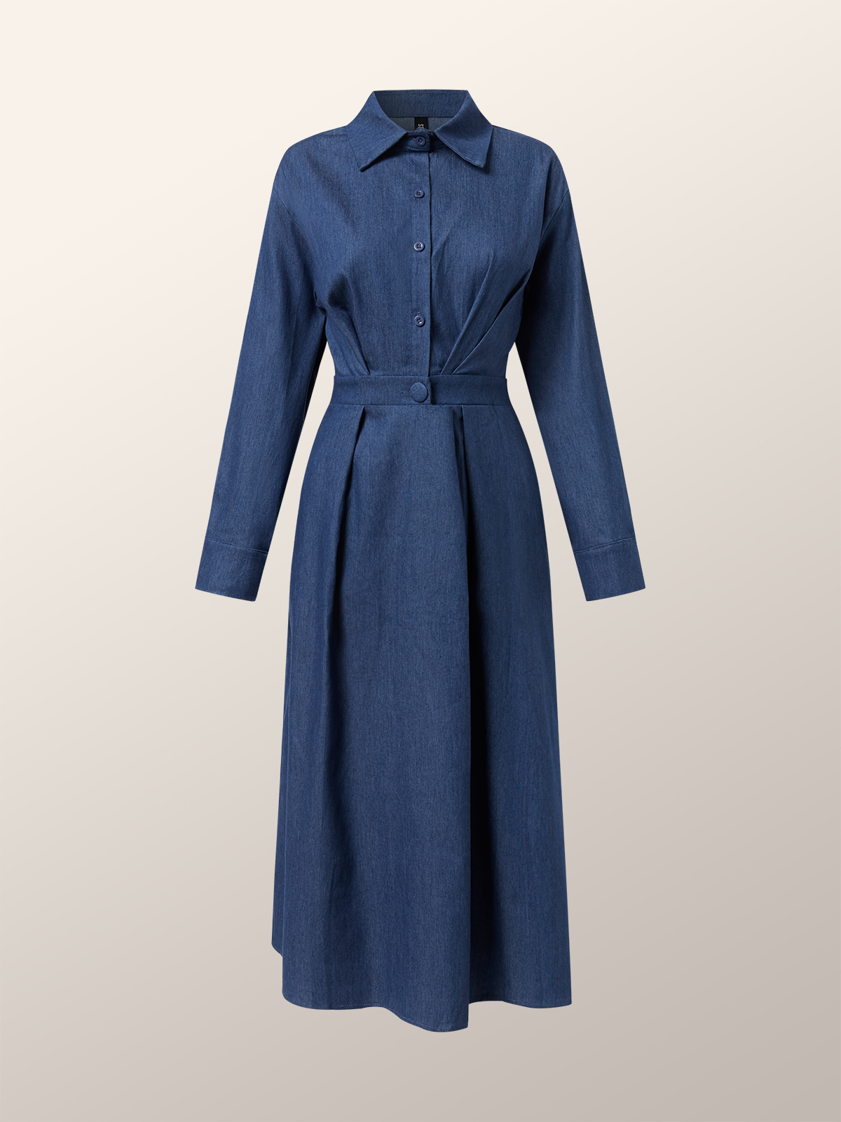 Urban Stand Collar Denim Dress With No Belt