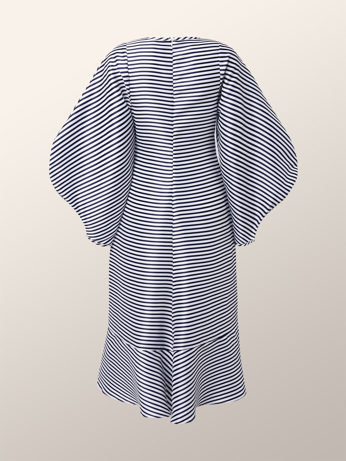 Elegant Crew Neck Striped Regular Fit Dress