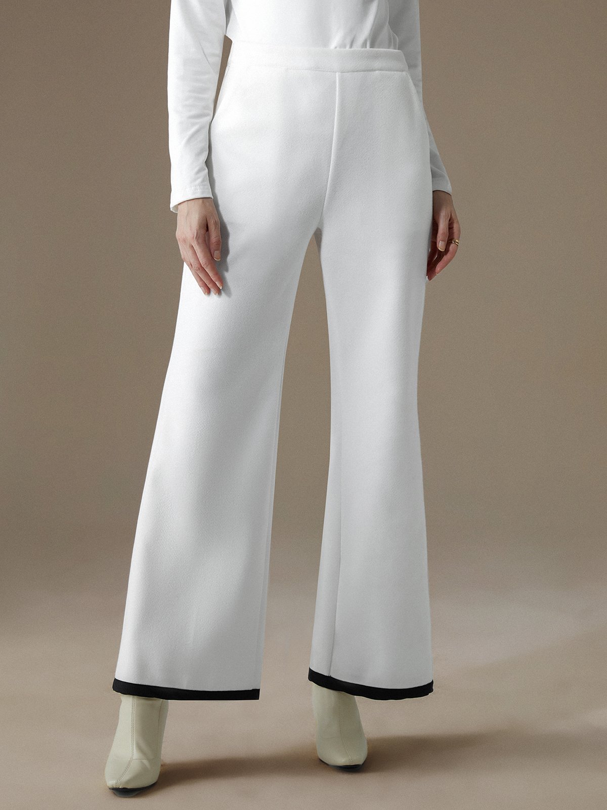 Regular Fit Elegant Color Block Pants