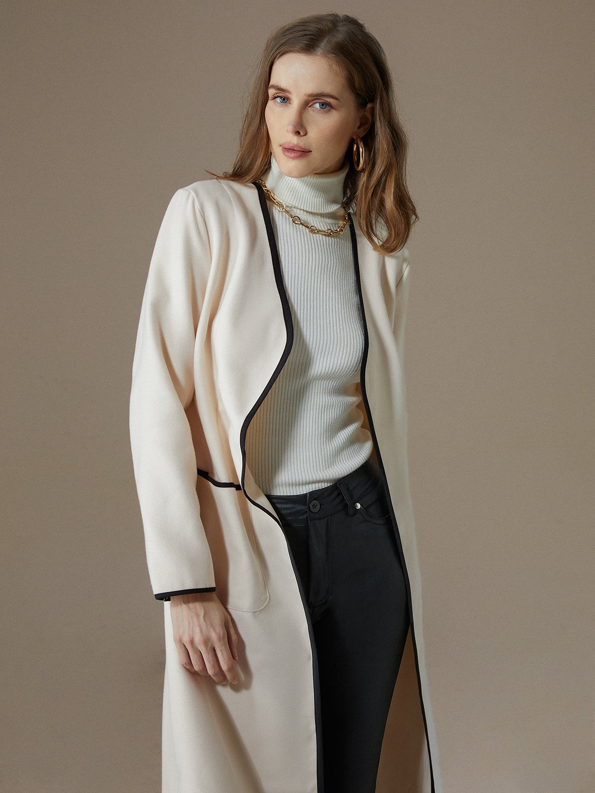 Loose Simple Long Sleeve Overcoat