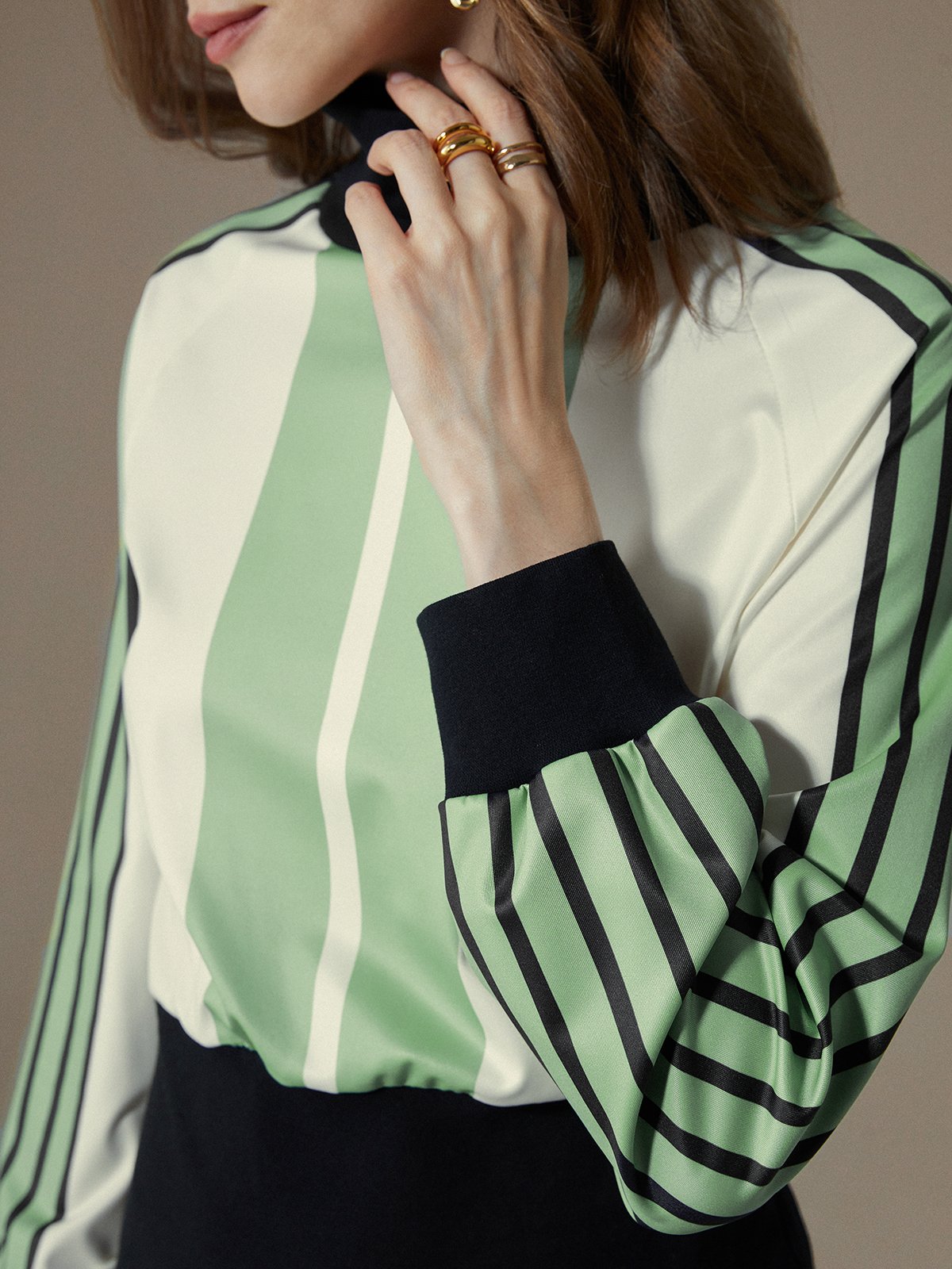 Jersey Urban Loose Striped Shirt