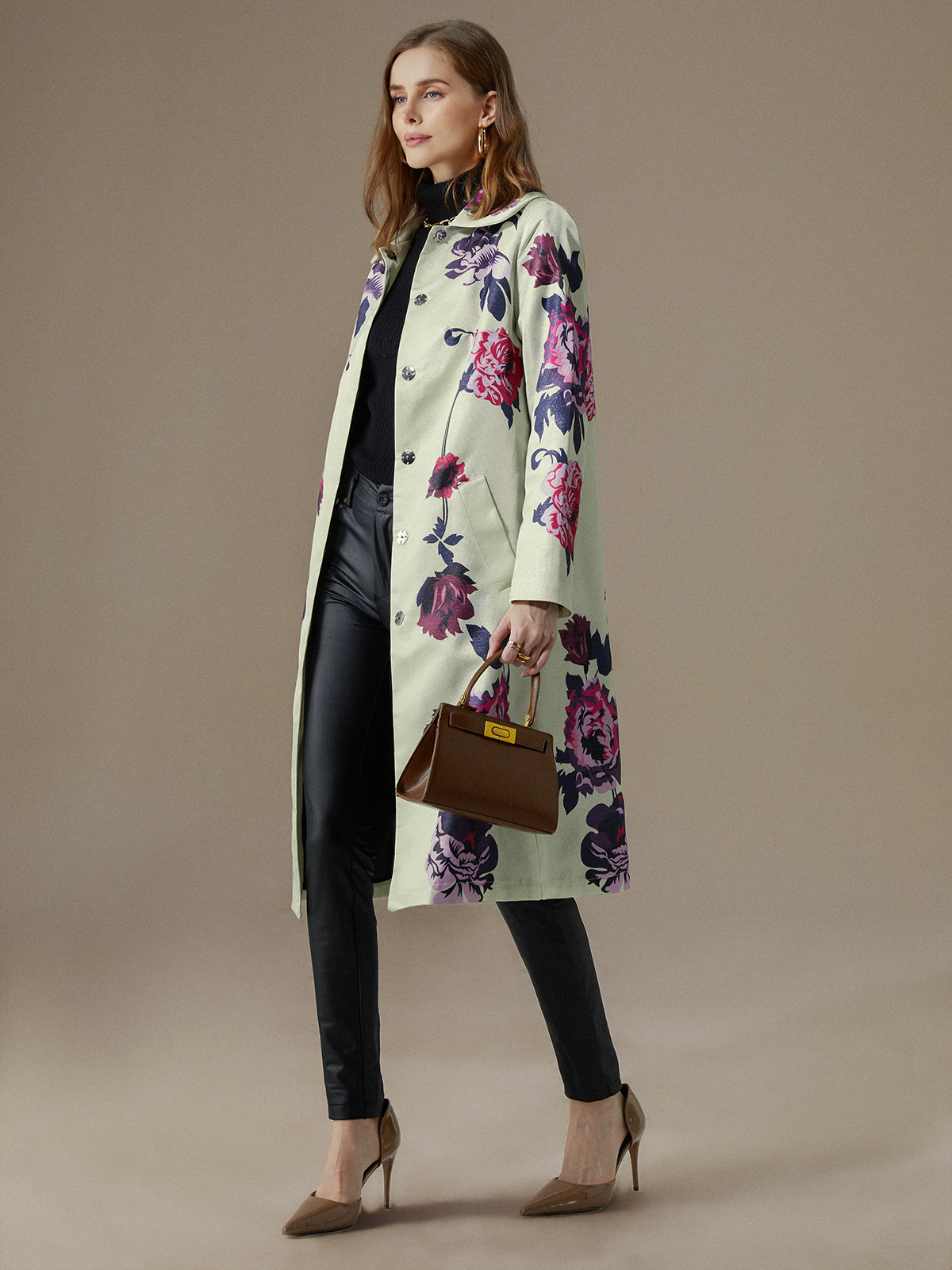 Floral Loose Elegant Trench Coat