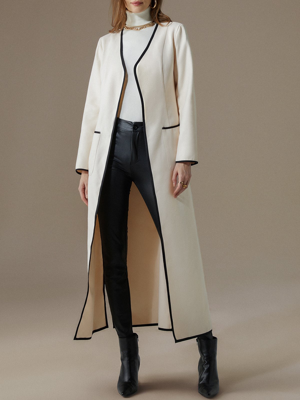 Loose Simple Long Sleeve Overcoat