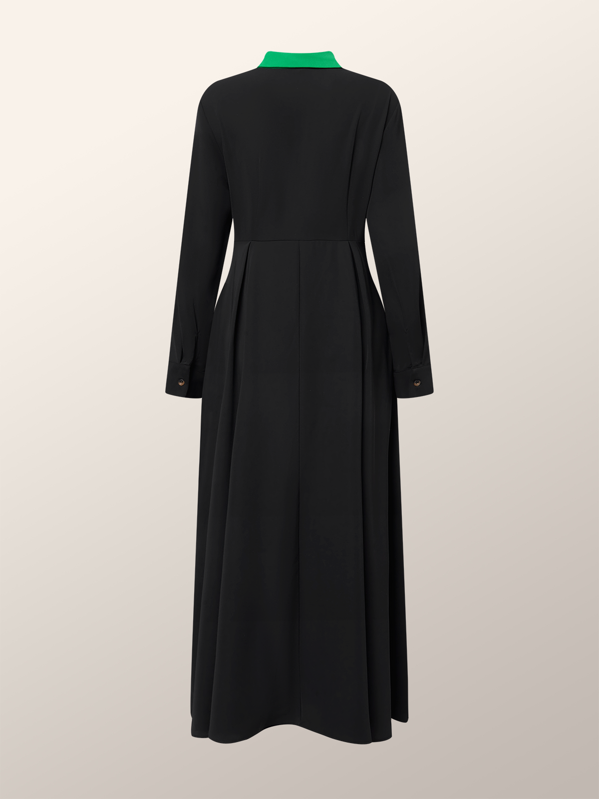 Regular Fit Elegant Color Block Long Sleeve Maxi Dress With No Belt