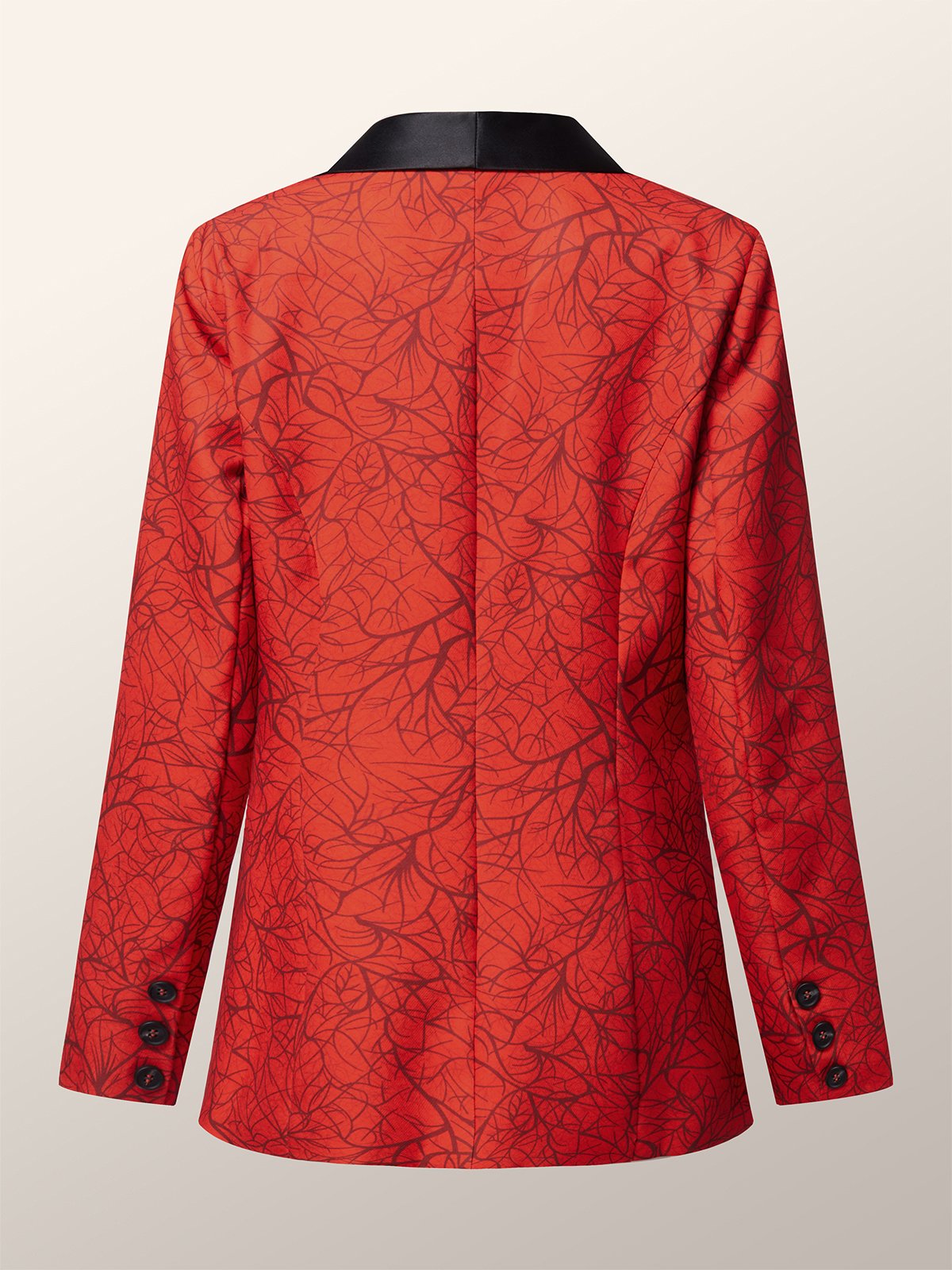 Random Print Shawl Collar Urban Blazer