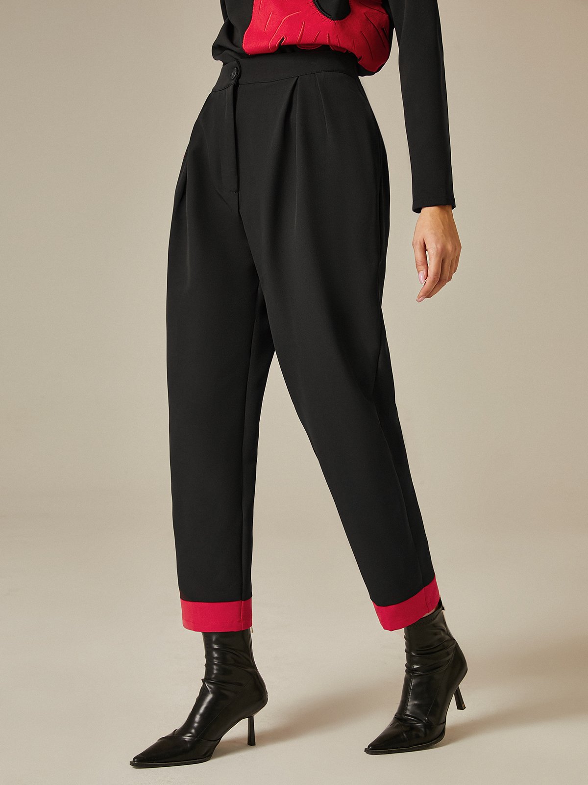 Color Block Regular Fit Urban Fashion Long Pants