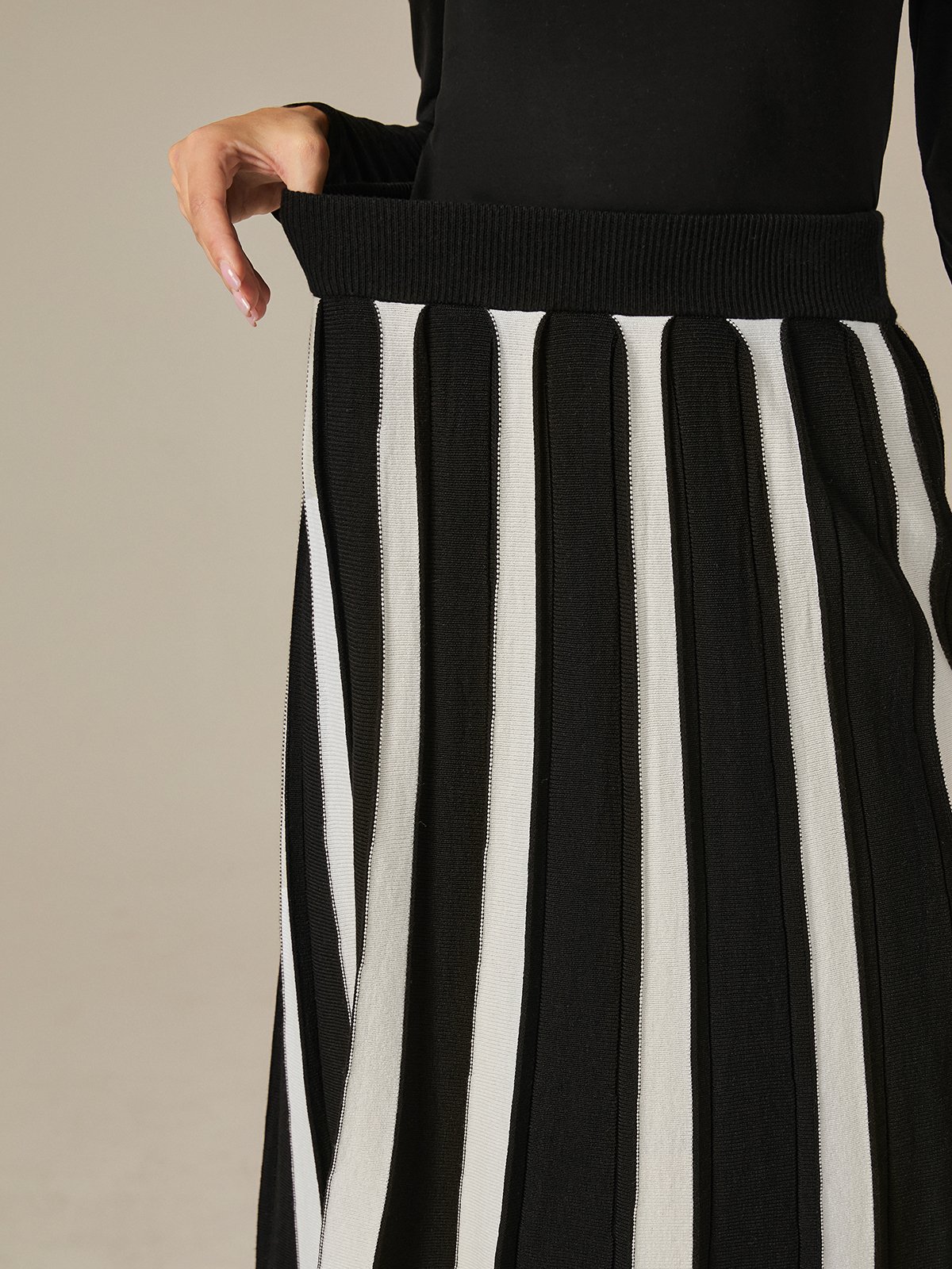 Color Block Long Urban Loose Skirt