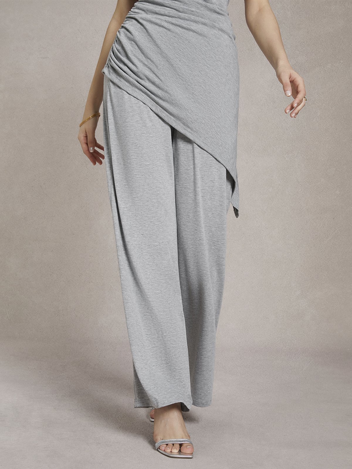 Urban High Elasticity Loose Plain Fashion Long Pants
