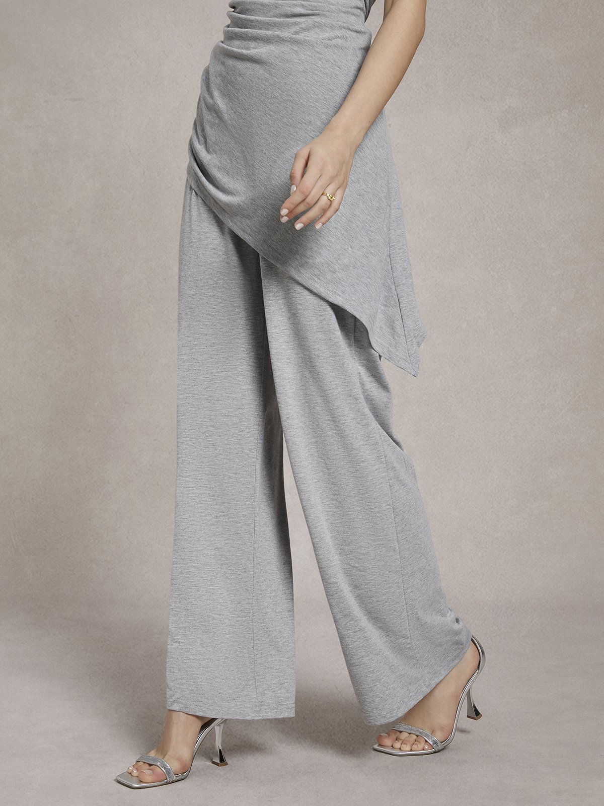 Urban High Elasticity Loose Plain Fashion Long Pants
