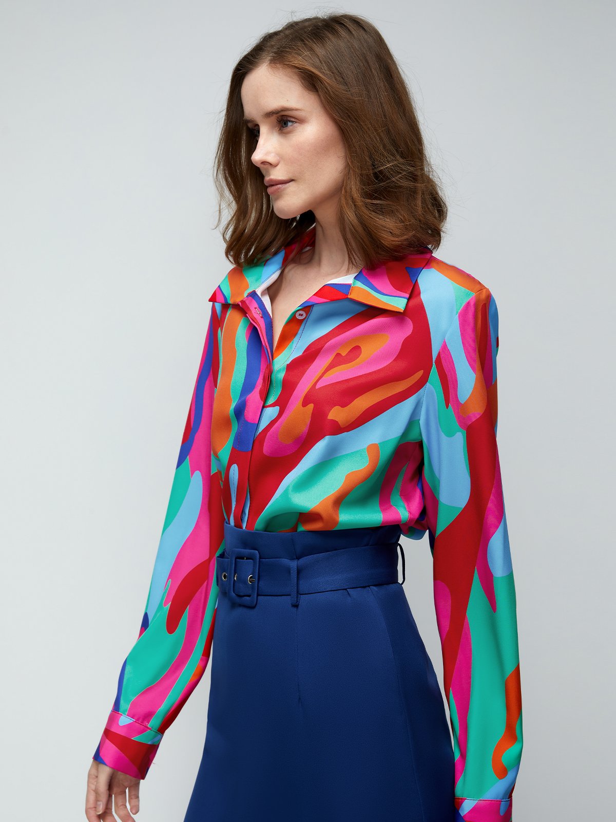 Long sleeve Abstract Regular Fit Urban Blouse