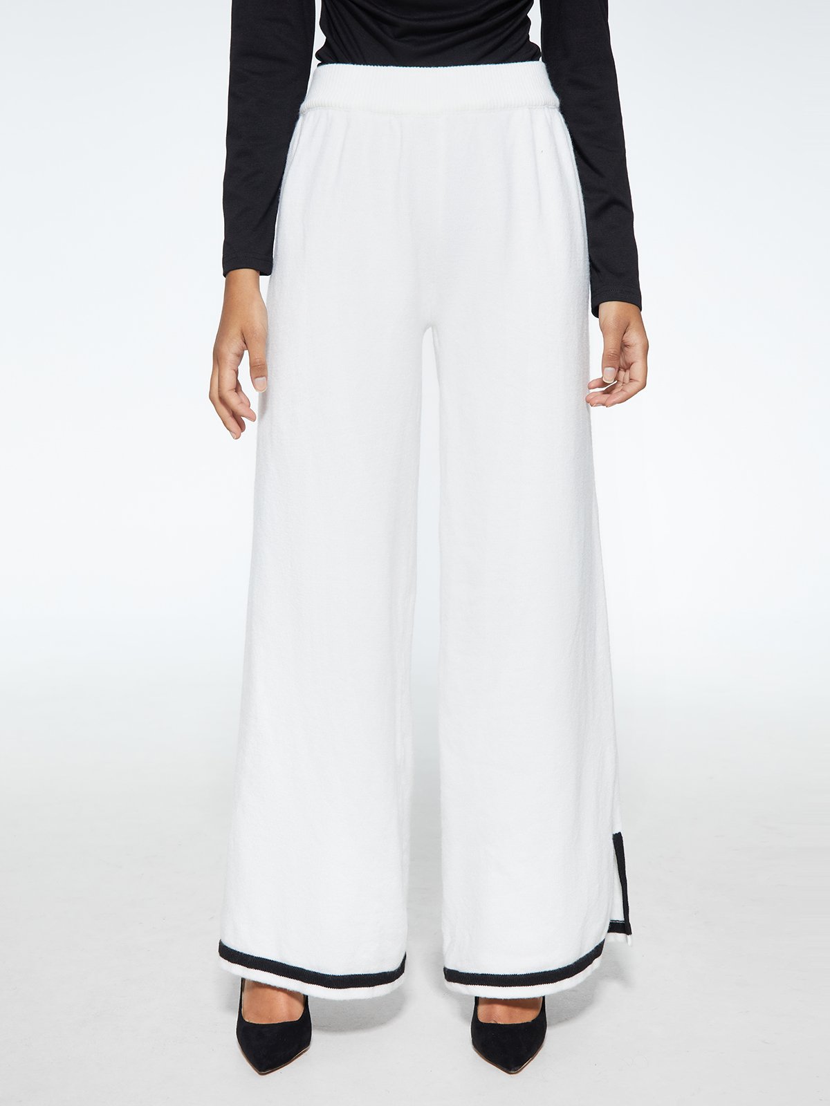 Simple Color Block Fashion   Pants