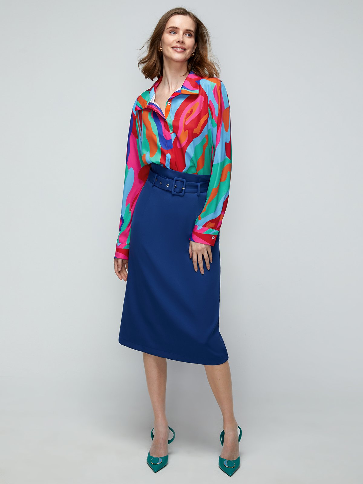 Long sleeve Abstract Regular Fit Urban Blouse