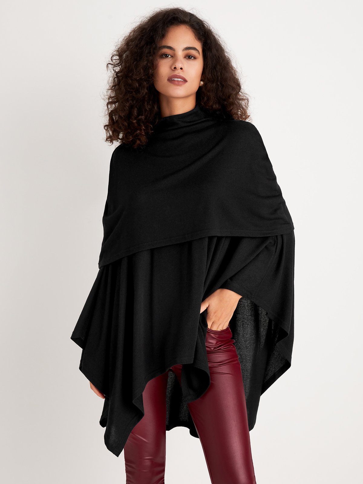 Urban Plain Loosen Turtleneck Blouse