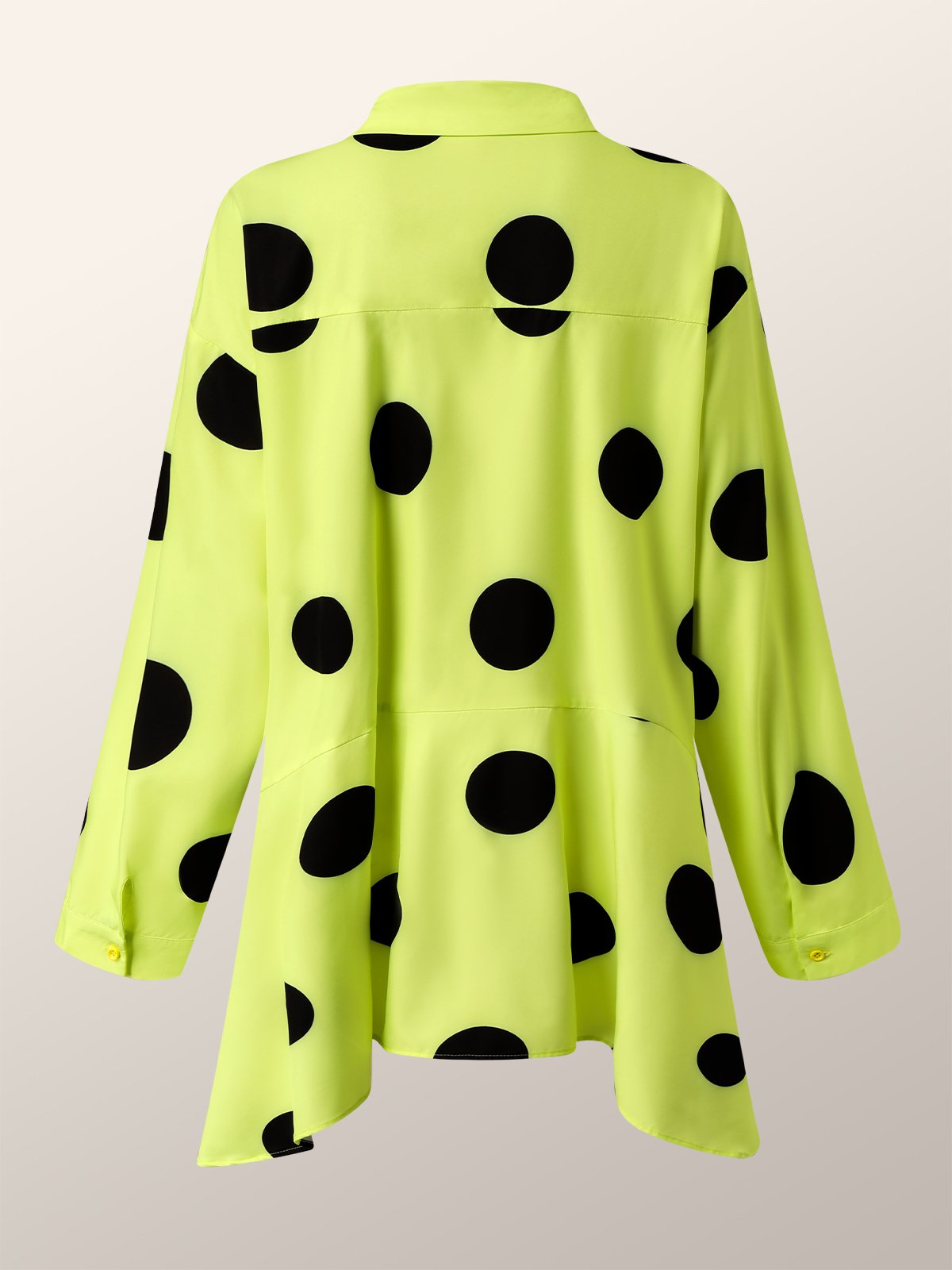 Shirt Collar Polka Dots Shift Elegant Top