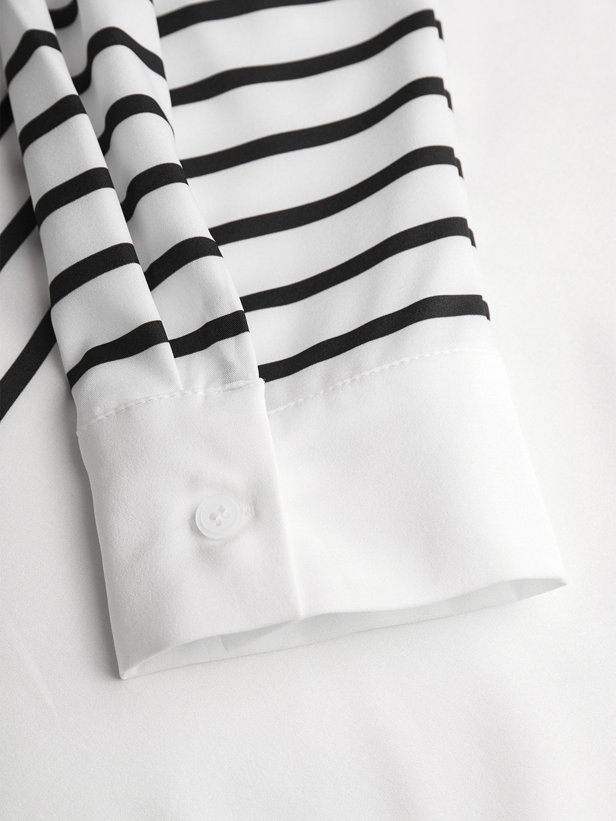 Striped Shirt Collar Urban Blouse
