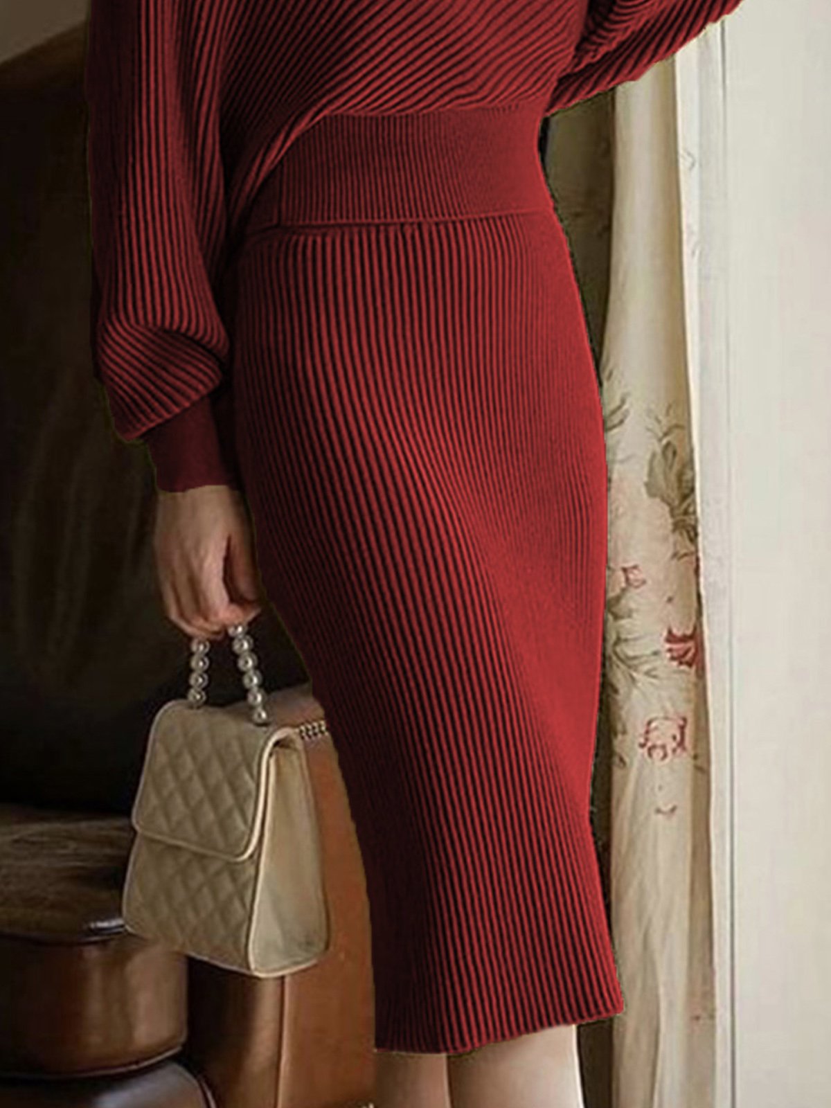 Simple  Plain Regular Fit Skirt