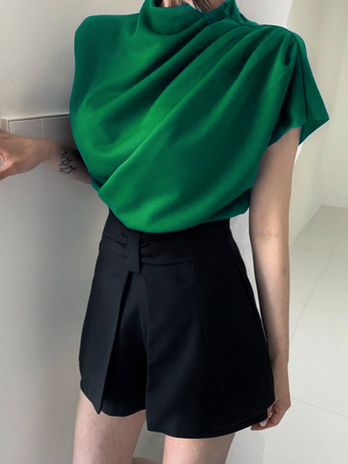 White Daily Plain Simple Short Sleeve Top
