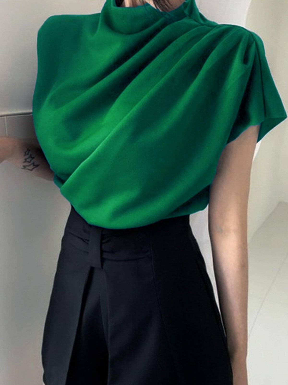 White Daily Plain Simple Short Sleeve Top