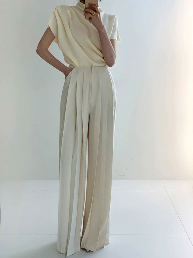 White Daily Plain Simple Short Sleeve Top