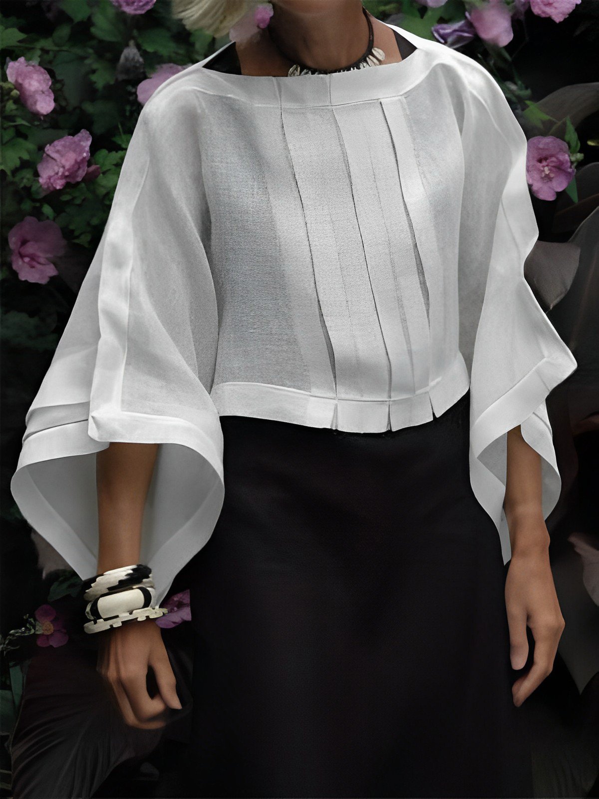 Plain Loose Boat Neck Urban Shirt