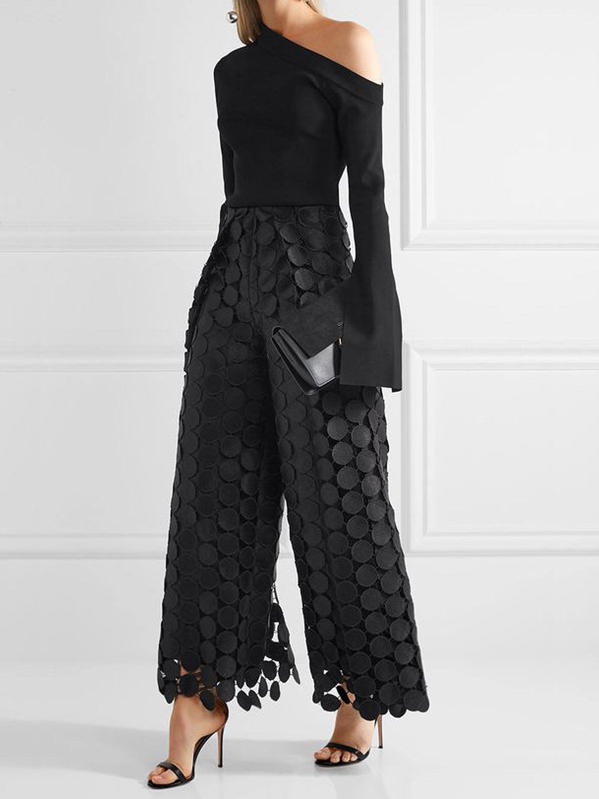 High Elasticity Elegant Asymmetrical Tight Long Sleeve Shirt