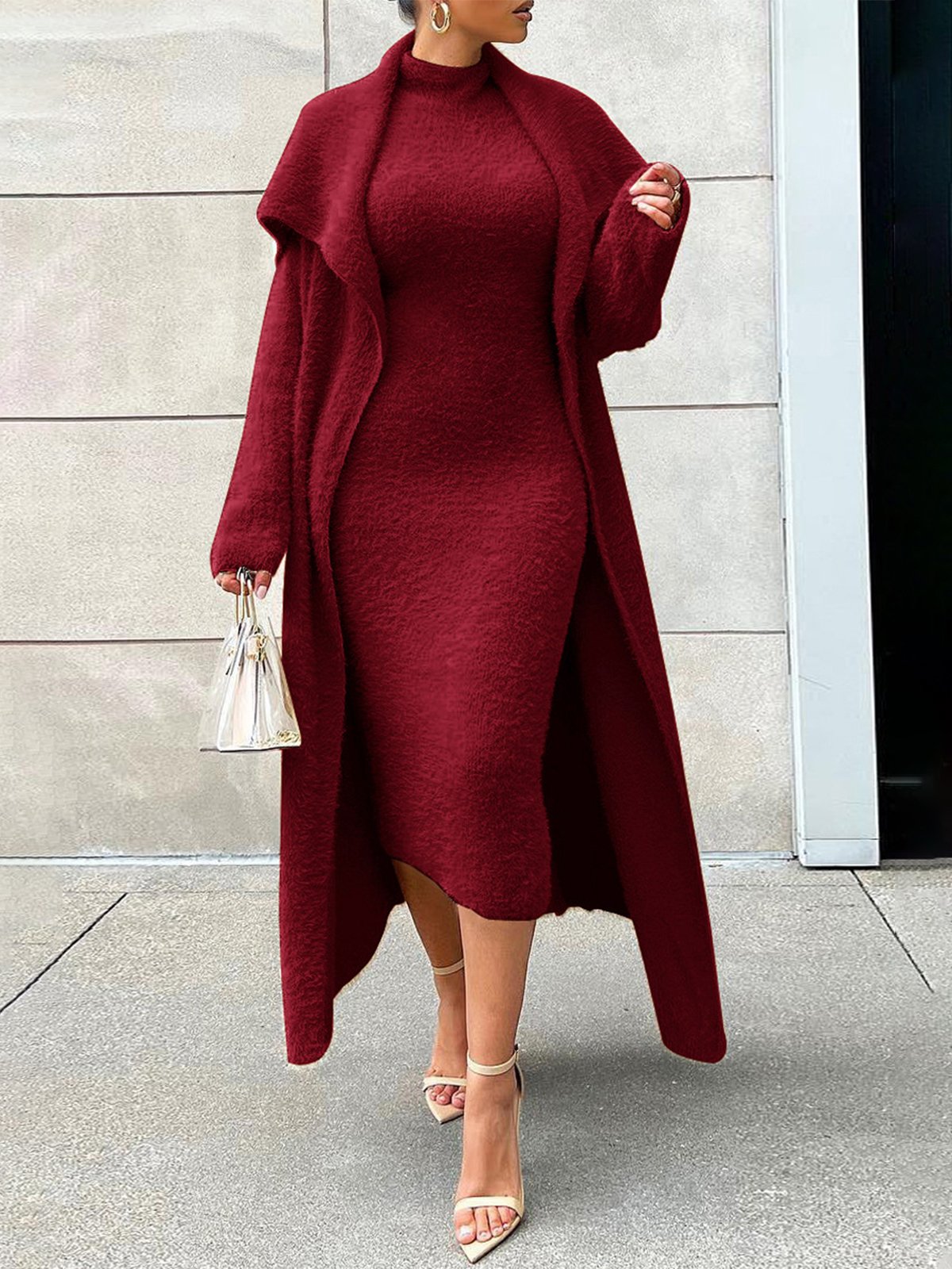 Loose Elegant Plain Long Sleeve Cardigan