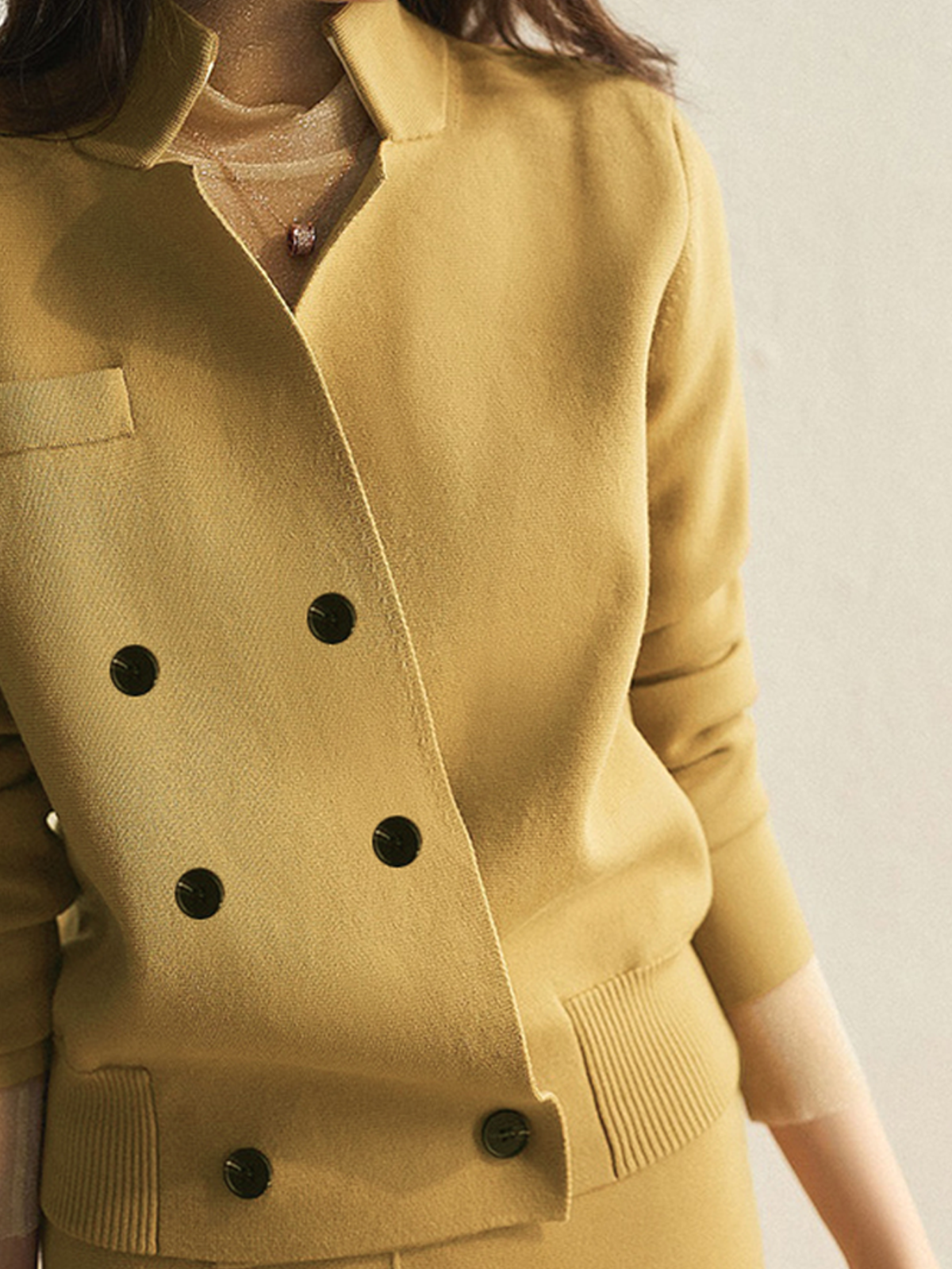 Plus Size Medium Elasticity Plain Urban Loose Stand Collar Long Sleeve Cardigan