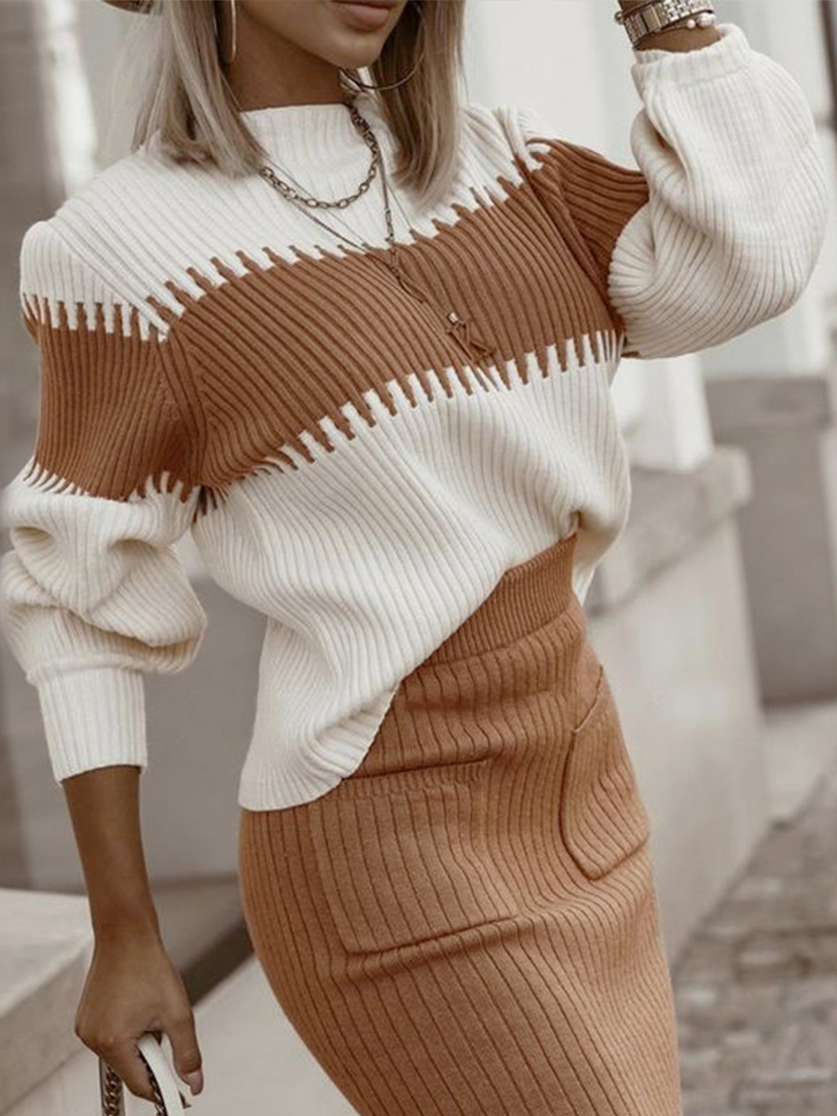 Crew Neck Loose Long Sleeve Urban Sweater