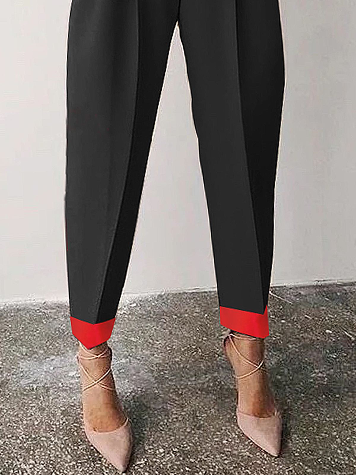 Color Block Regular Fit Urban Fashion Long Pants