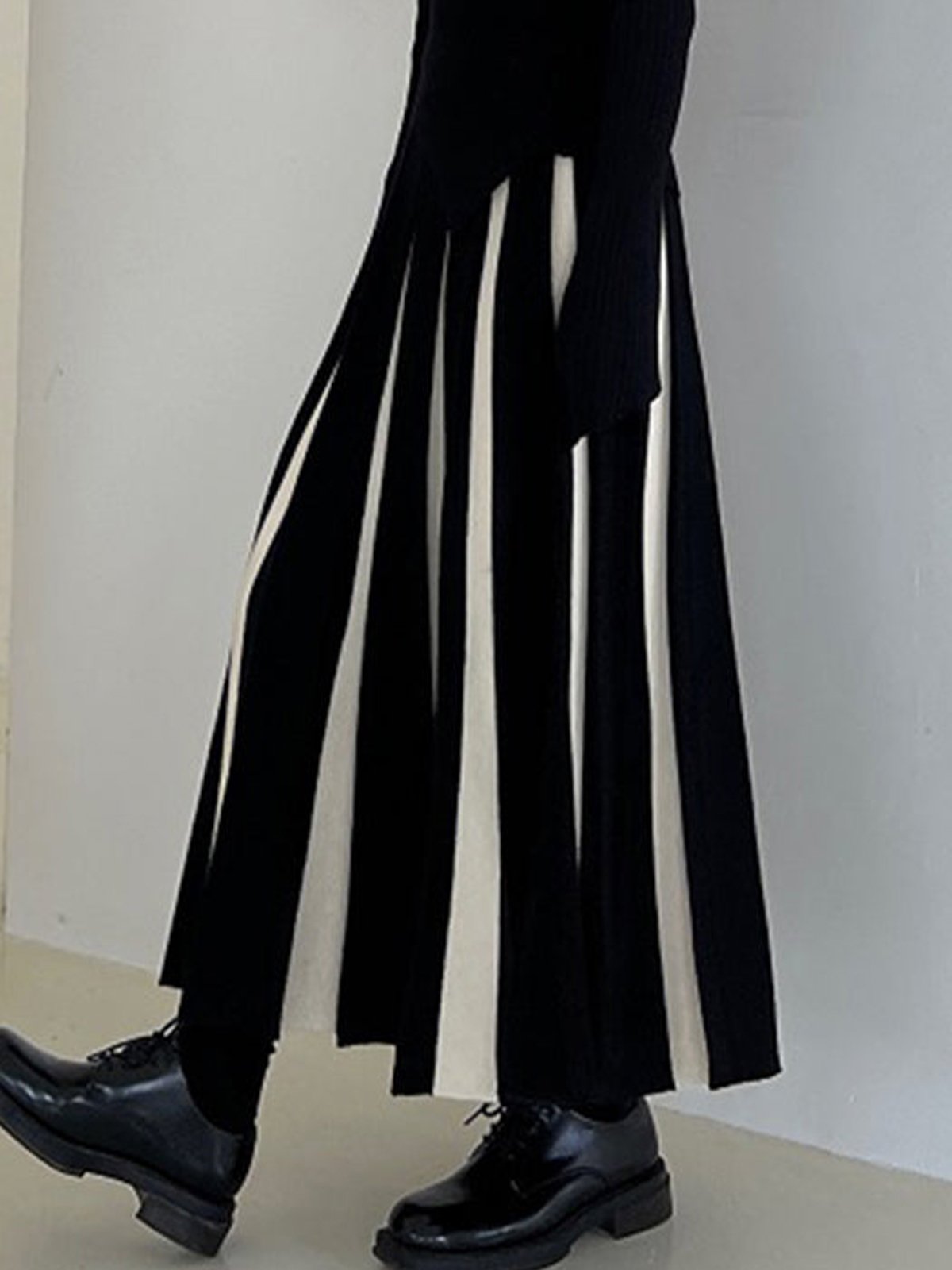 Color Block Long Urban Loose Skirt