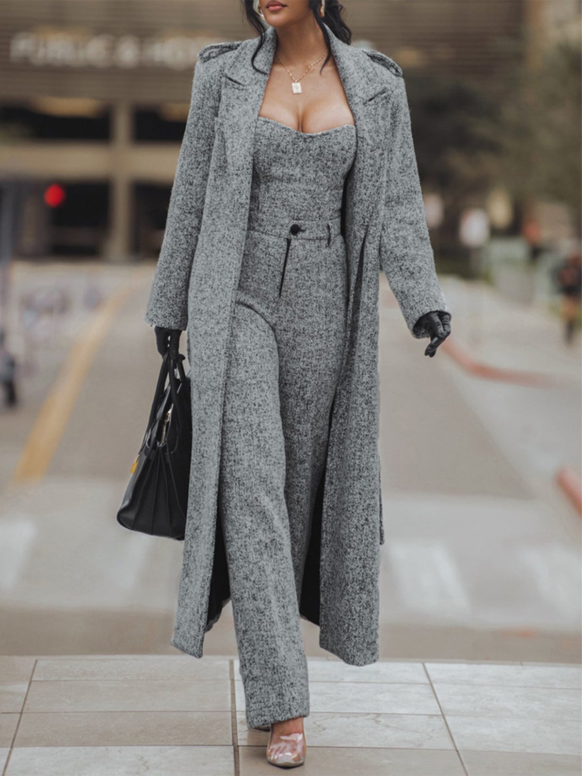 Urban Plain High Waist Fashion Straight Pants