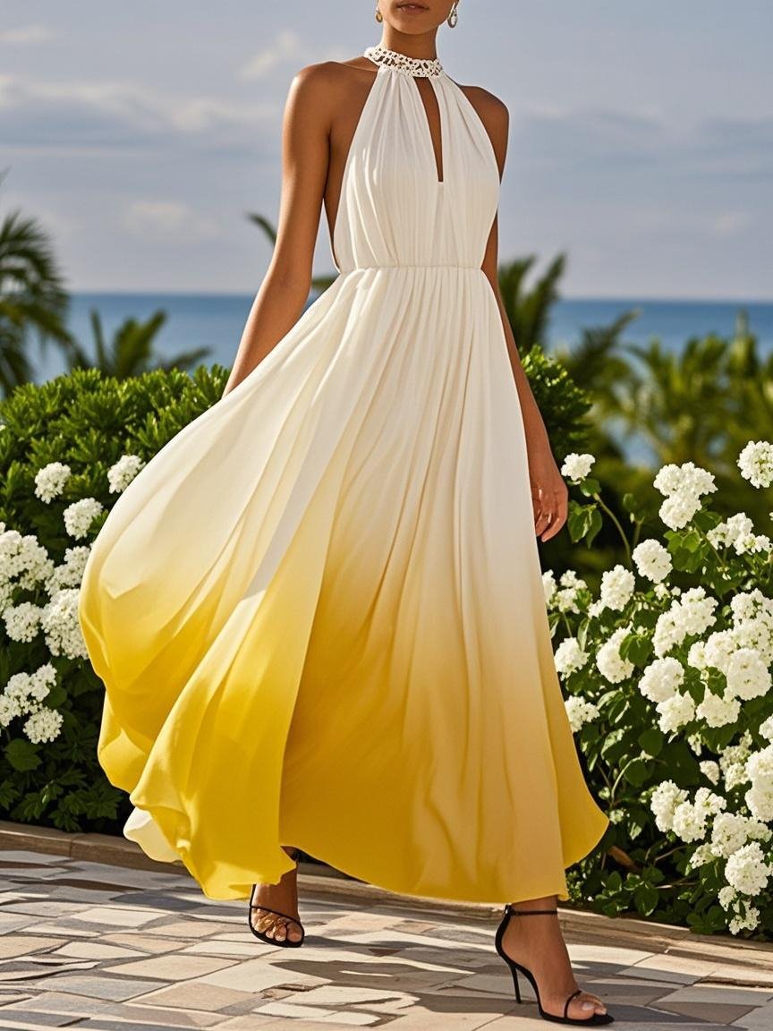 Regular Fit Chiffon Morden Dress With No