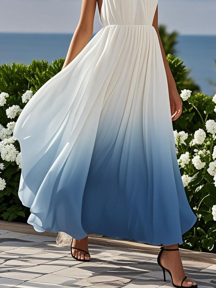 Regular Fit Chiffon Morden Dress With No