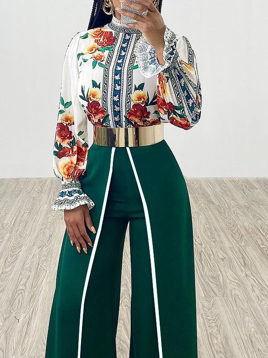 Stand Collar Urban Long sleeve Regular Fit Blouse