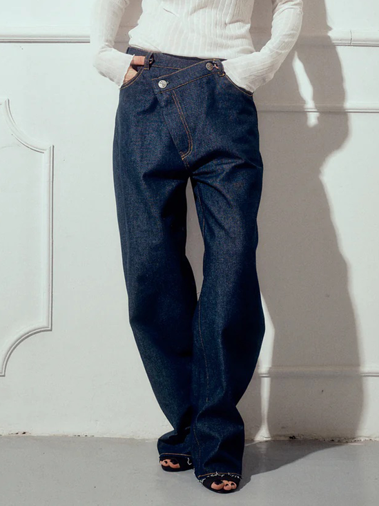 Urban Loose Heavyweight Denim Long Jeans Straight pants