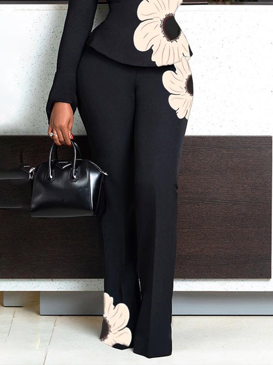 Floral Tight Urban Fashion Long Pants
