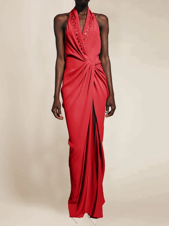 V Neck Urban Knot Front Dress