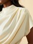 White Daily Plain Simple Short Sleeve Top